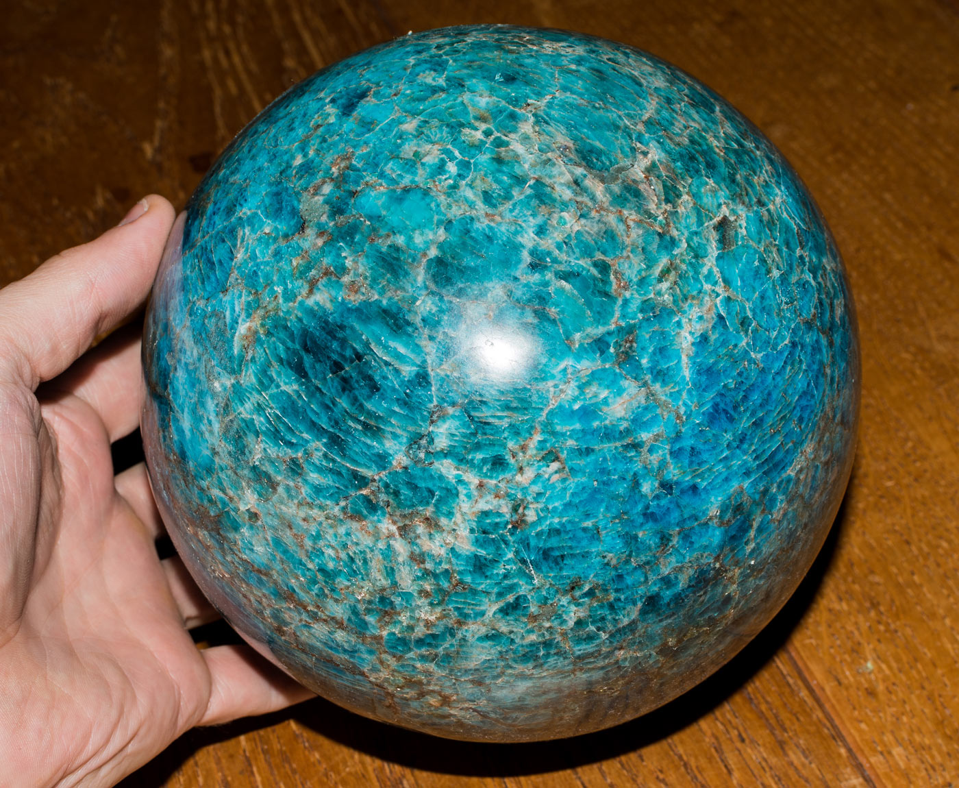 blue Apatite sphere