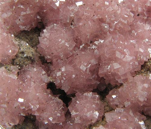 Rhodochrosite crystal clusters